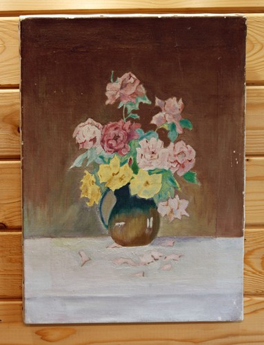 Vintage french oil painting - vintage,