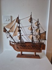 Wooden Scale Model of HMS Victory Ship Royal Navy Model Ship Miniature 37cm High