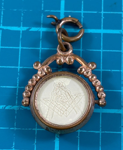 Victorian onyx glass masonic - &,
