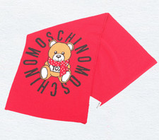 Moschino Womens TEDDY BEAR Red Scarf Wool BNWT Made In Italy
