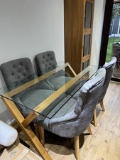 Glass Habitat Dining Table & 4