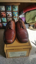 Barker Glencoe 2 tone  Tan Calf leather / Weave  OXFORD Shoe Men's UK7.5   BOXED