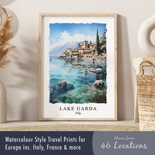 Europe Travel Poster Print | Watercolour Style Wall Art of Italy, France & more