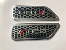 2x TRD Side Wing Fender Badges 3D Logo Mesh Badge Best Quality 12cm x 4cm