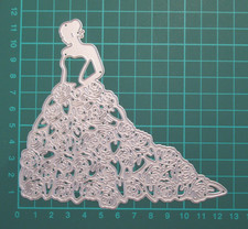 12.5cm Bride Bridal Gown Metal Cutting Die / Wedding Dress Card Die Cutter