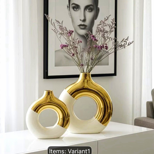 Gold white glossy - gold,