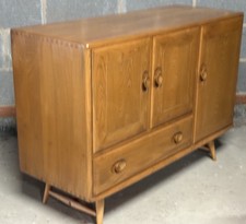 FINE RETRO THREE DOOR ERCOL SIDEBOARD- CLEAN CONDITION, CHOICE OF 2- WE DELIVER