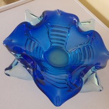 FABULOUS vintage RARE Large Heavy ? Murano / bohemian Glass Bowl