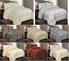 3-Piece Jacquard Floral Comforter Set w/ Bedspread, 2 Shams - All Season