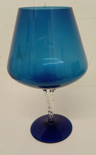 Vintage blue wine glass - blue, vase