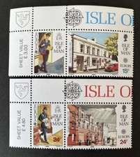 ISLE OF MAN IOM 1990 MNH POST OFFICE BUILDINGS SET WITH CORNER MARGINS