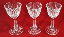 3 VINTAGE EDINBURGH CRYSTAL GLASS 'APPIN' LONG STEMMED LIQUEUR SHOT TOT GLASSES 