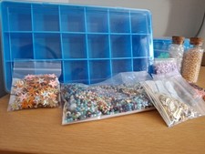 Assorted Beads, Sequins And Decorative Jewellery WITH STORAGE BOXES
