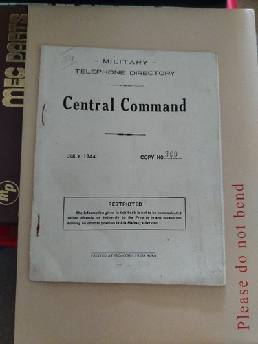 Central command 1944 - , copy