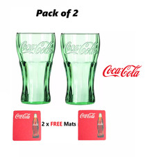 2 Coca Cola Glasses Clear 16oz