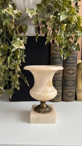 Vintage alabaster stone urn - vintage,