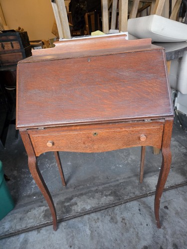 Antique oak secretary desk - antique,