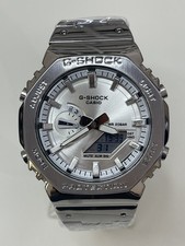 G-SHOCK GM2100 Metal Series All Silver Mens’ Boys’ Fashion Analog Digital Watchs