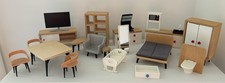 Scandi Style Dolls House Furniture Bundle VGC Clean 18 Mixed Items IKEA style