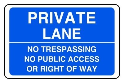 Private lane trespassing - lane, no