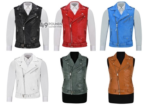 Mens biker style - real, leather
