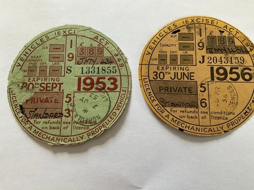 Original vintage tax discs - 2,