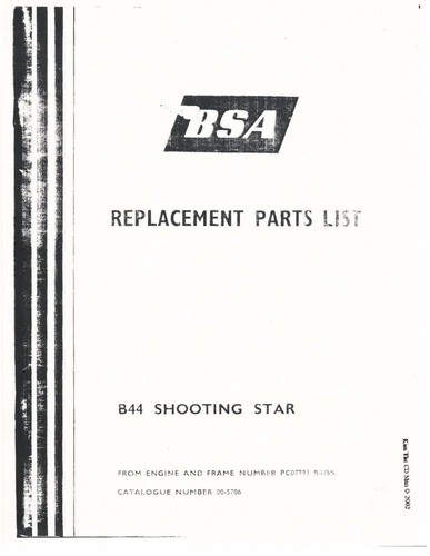 Bsa parts manual book - bsa,