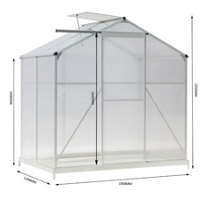 Clear Polycarbonate Greenhouse Garden Shed for Plants Grow Aluminium Frame +Base