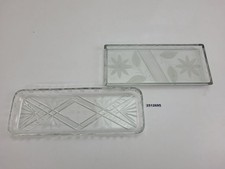 2x Glass Plates Serving Plates