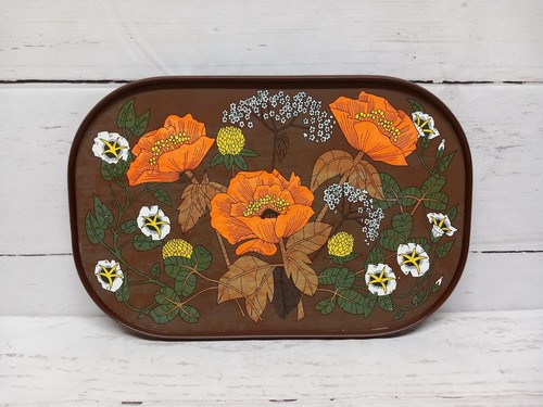 1970s floral serving tray - floral,