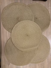 Set Of 5 Wicker Woven Round
