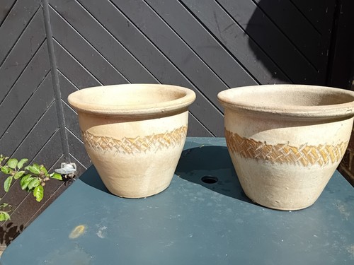 Terracotta garden plant pot - terracotta,