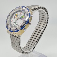 Vintage Swatch Aqua Chrono SBK103 BAGNINO S Watch Great Condition 100% Working