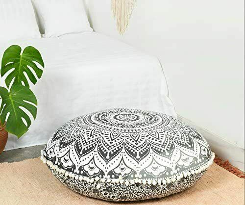 Grey large round floor - grey,