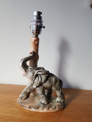 Vintage elephant table lamp - table,