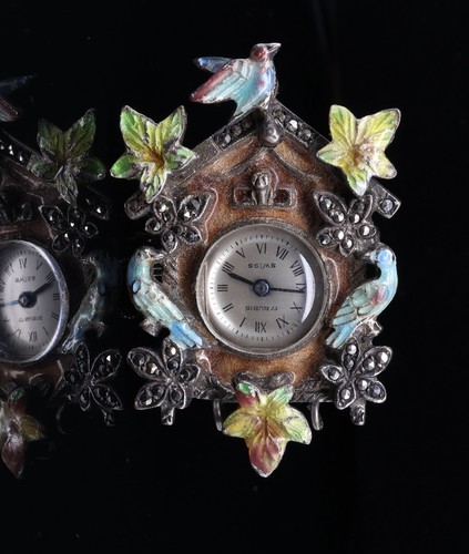 Vintage silver enamel - silver,