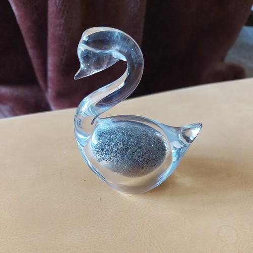 Vintage glass sand swan - swan,