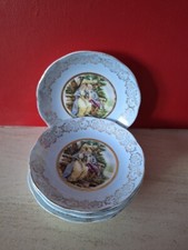 4 Ashley Fine Bone China Saucers 22 Kt Gold Decoration 14cm D.