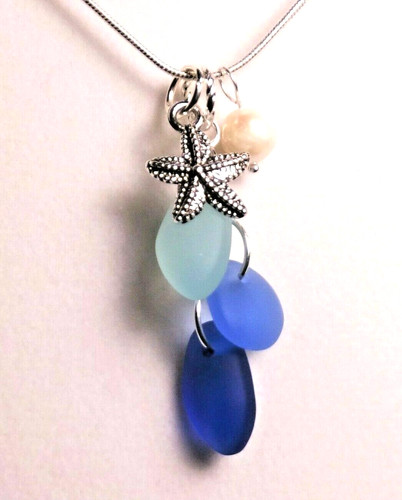 Blues shades sea glass jewelry - sea,