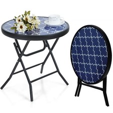 Glass Round Side Coffee Patio