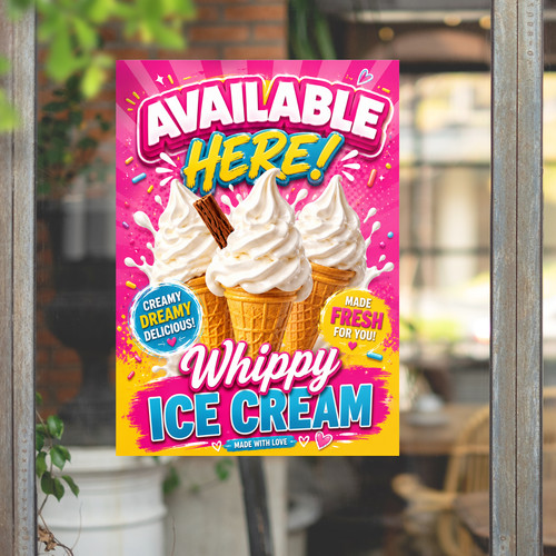 Ice cream sold here sticker - sold,