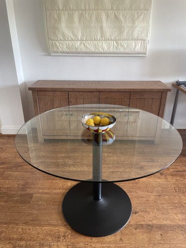 Glass top dining table 5 - top, 4-5