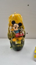 Vintage Disney Mickey Mouse Ribbon Pillar Candle.   Collectible