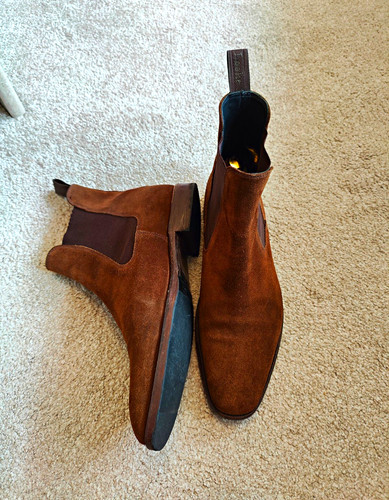 Loake mens chelsea boots - mens, suede