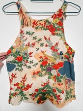 Japanese Style Cami/ Blouse 100% Silk . Open in the Back. Size 8/M Zara.