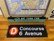 NY NYC SUBWAY ROLL SIGN D