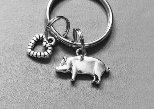 Adorable little pig keyring - adorable, 'pig'