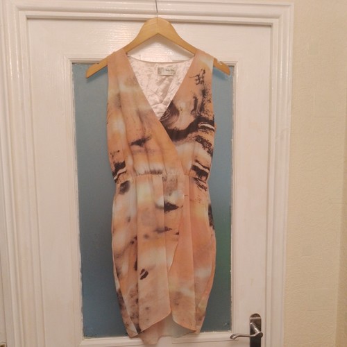 Peach abstract chiffon - peach,