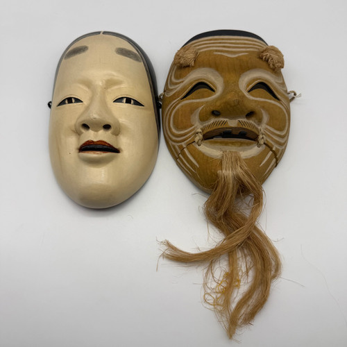 Japanese noh mask set okina - noh,