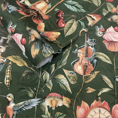 Emerald green floral wallpaper - floral,